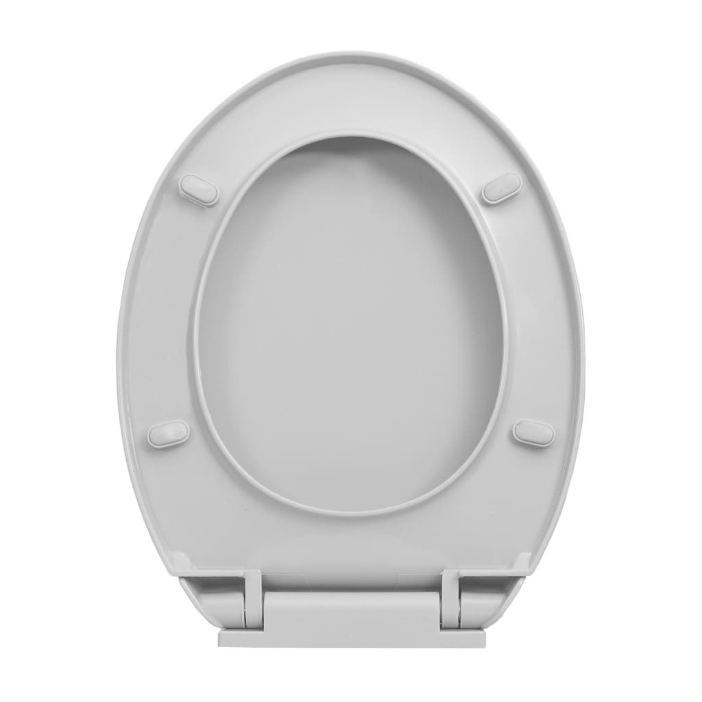 Toilettensitz mit Absenkautomatik Quick-Release Hellgrau Oval