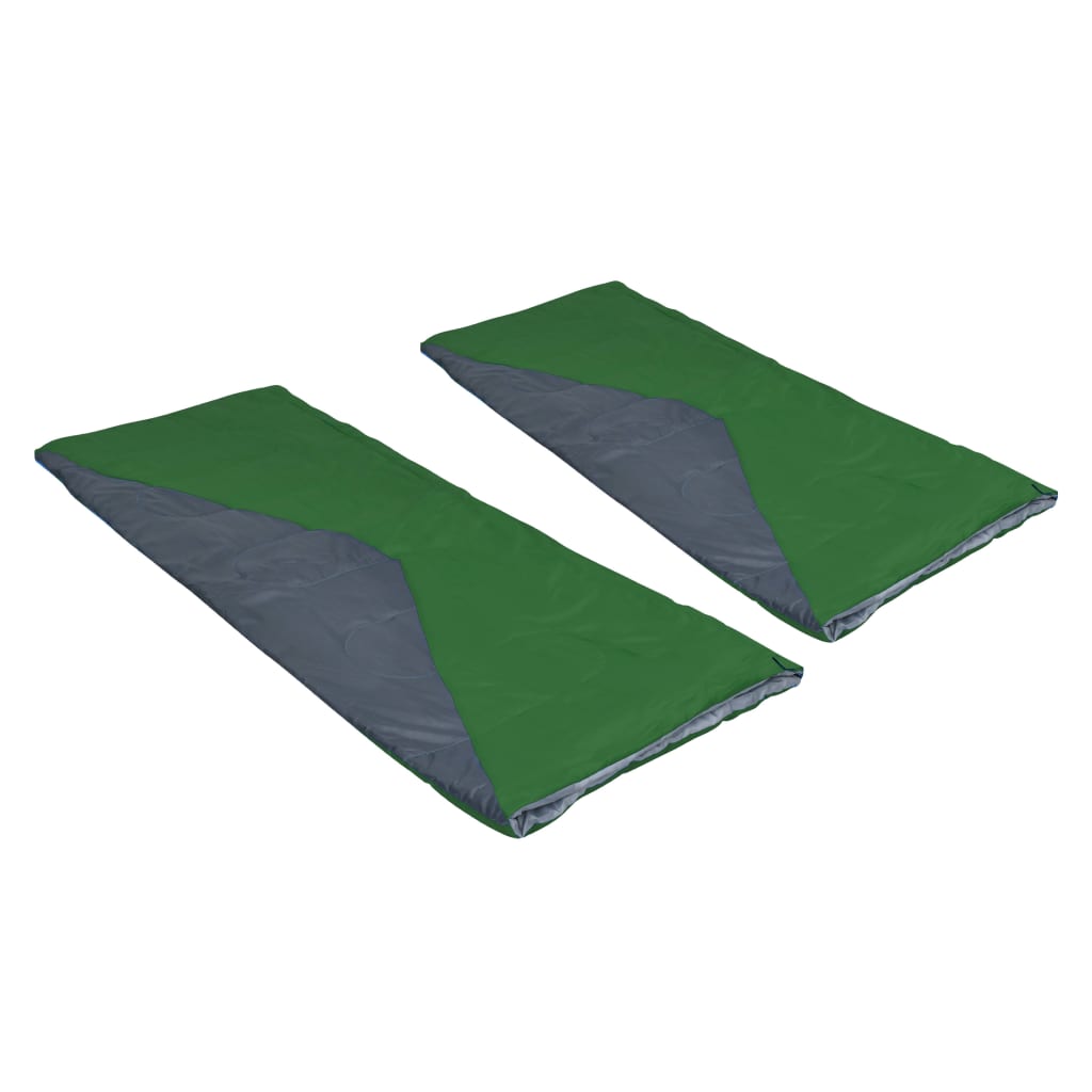 Leichte Umschlag-Schlafsäcke 2 Stk. Grün 1100g 10°C
