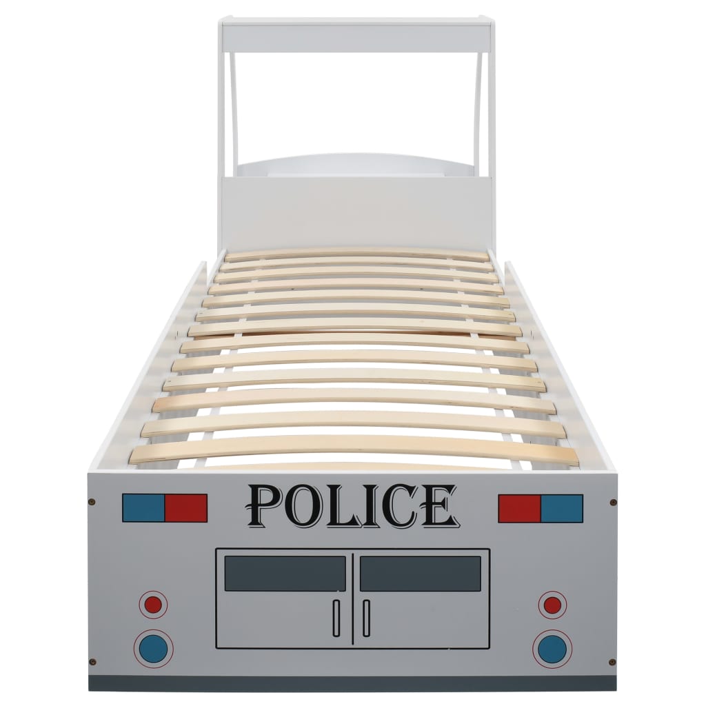 Children's Police Car Bed with Desk 90x200 cm
