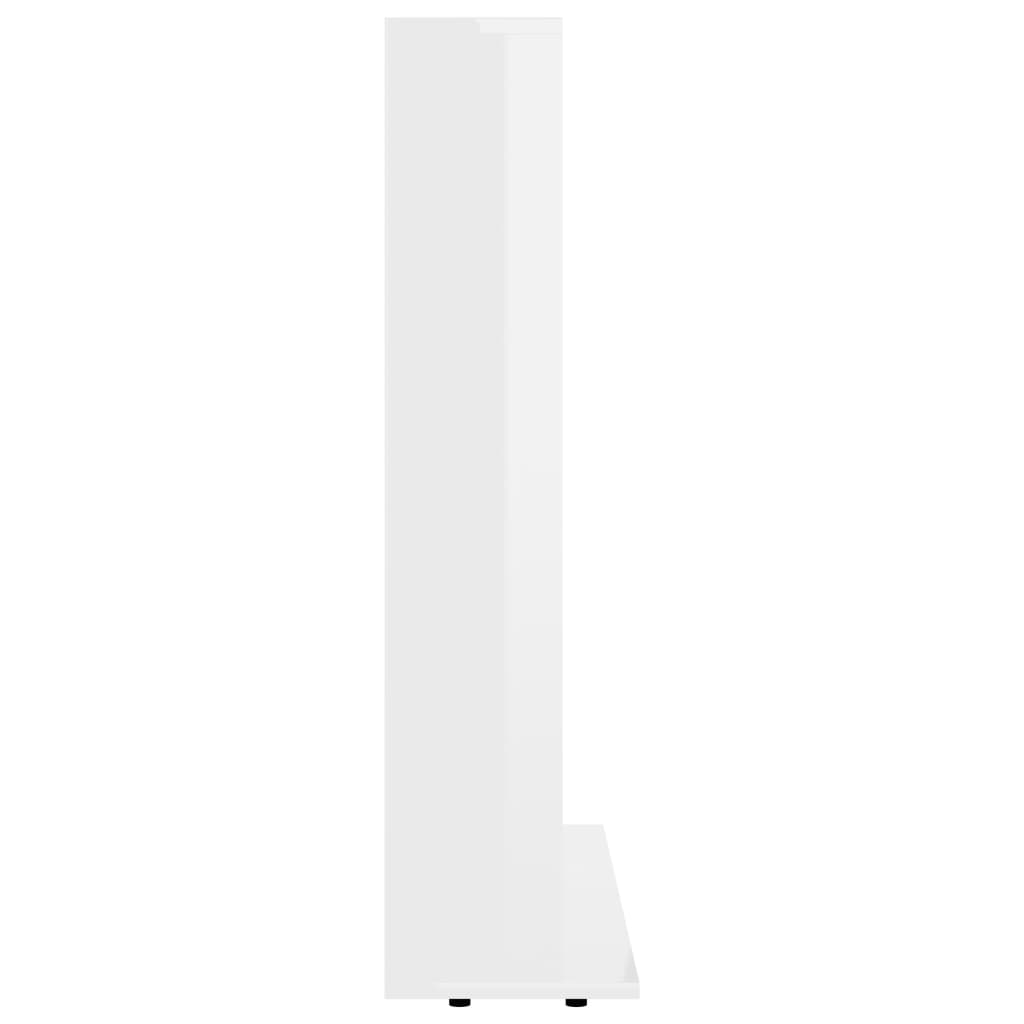 Armoire à CD Blanc brillant 102x23x89,5 cm Bois d’ingénierie