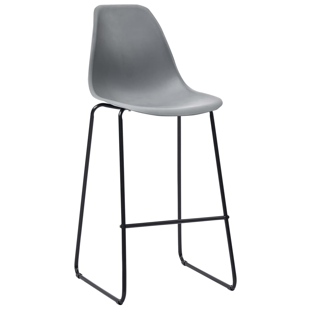 Bar Chairs 6 pcs Grey Plastic