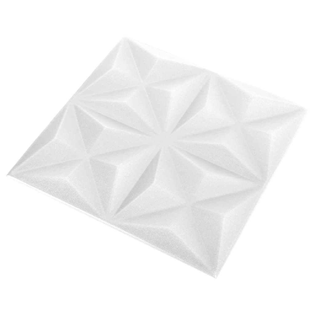 3D-Wandpaneele 48 Stk. 50x50 cm Origami Weiss 12 m²