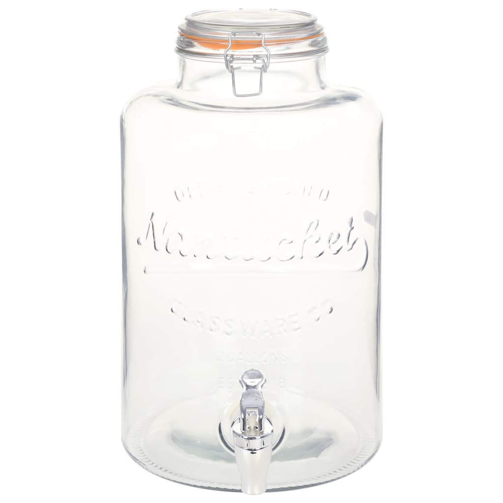 Wasserspender XXL mit Zapfhahn Transparent 8 L Glas