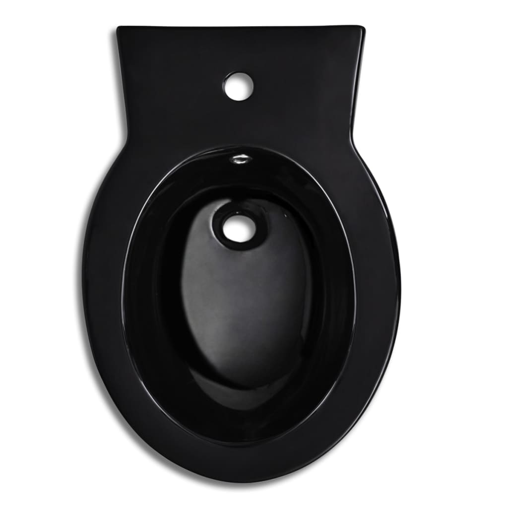Black Ceramic Toilet & Bidet Set