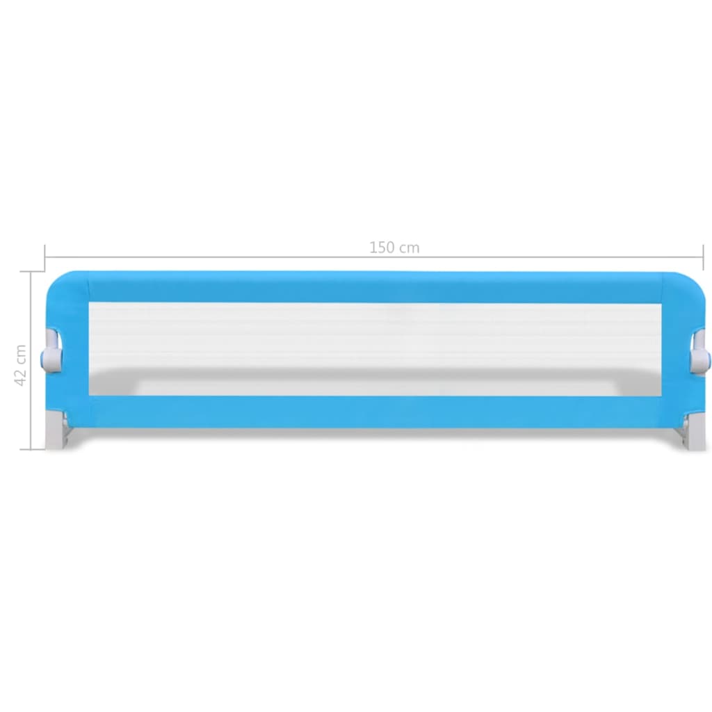 Barrière de lit de sécurité pour tout-petits 2pcs Bleu 150x42cm
