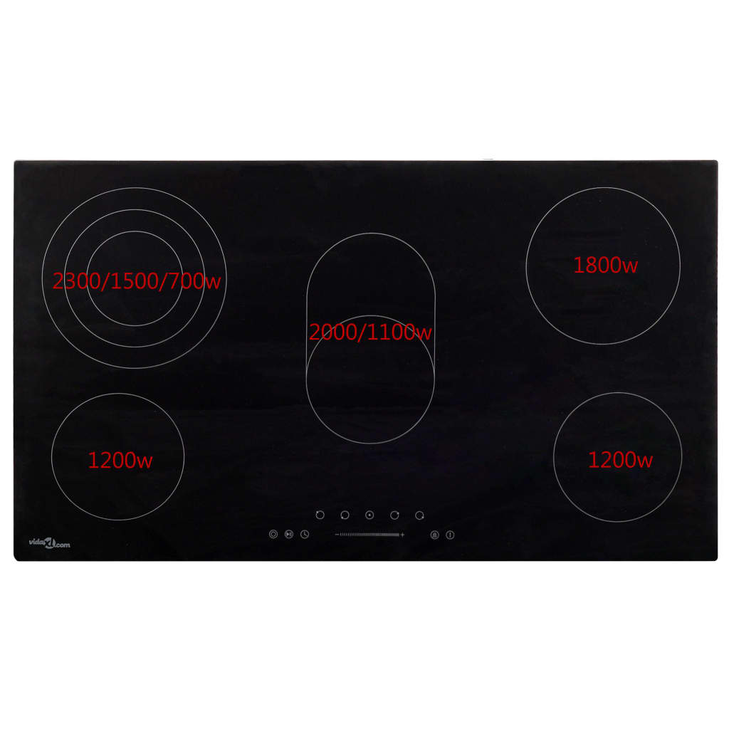 Ceramic Hob with 5 Burners Touch Control 77 cm 8500 W