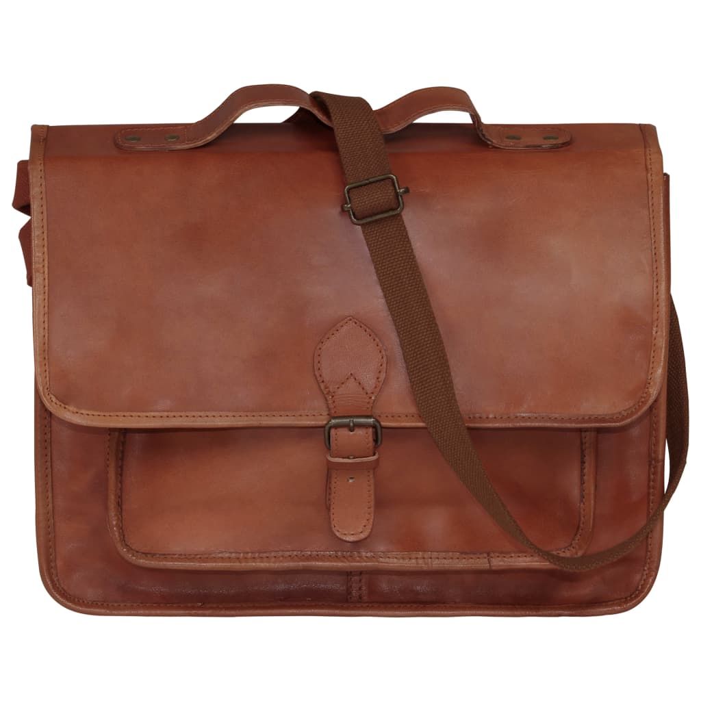 Laptop Bag Real Leather Brown