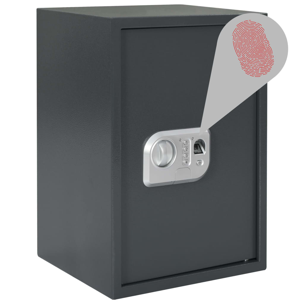 Digitaler Tresor mit Fingerabdruck Dunkelgrau 35 x 31 x 50 cm