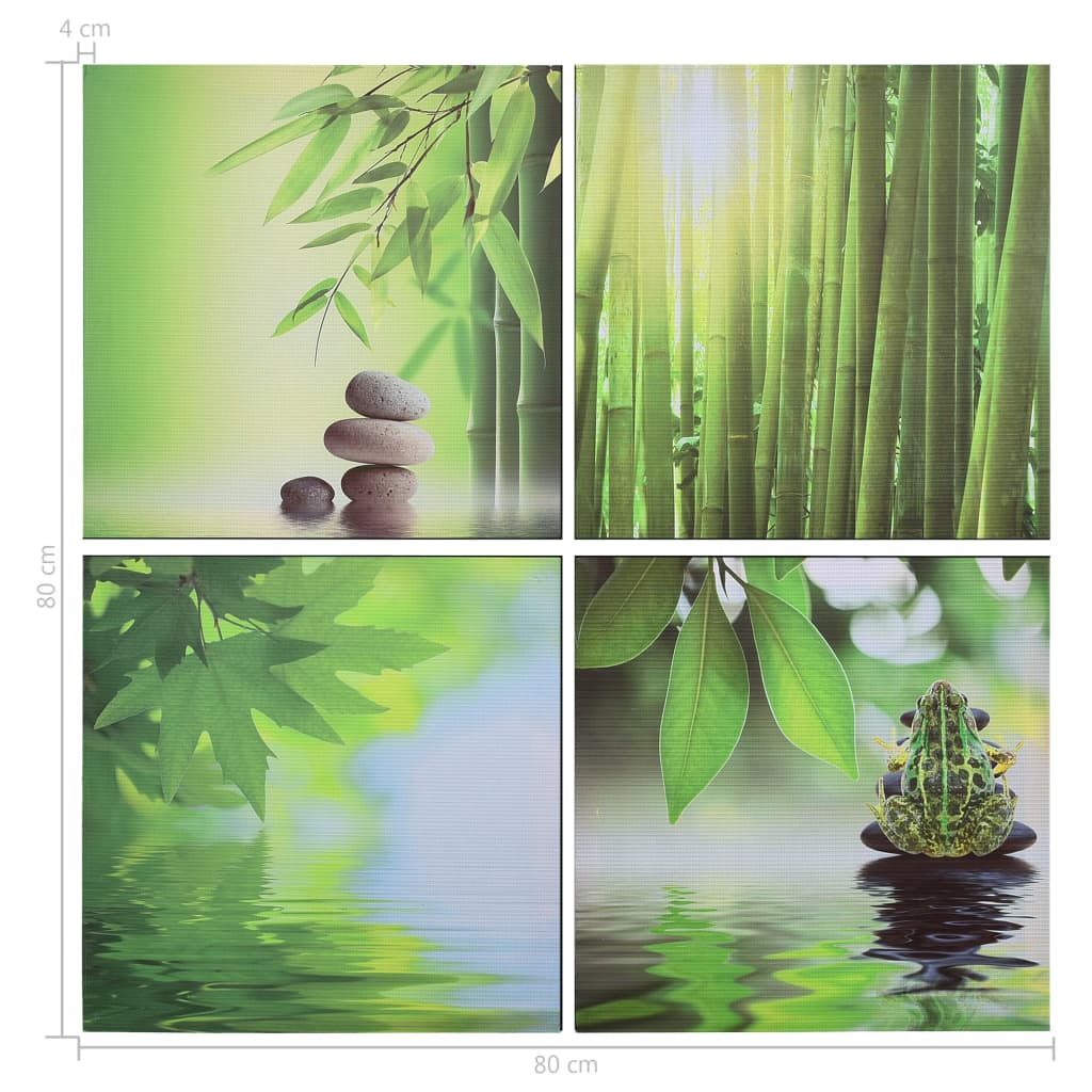 Leinwandbild-Set Natur Mehrfarbig 80×80 cm