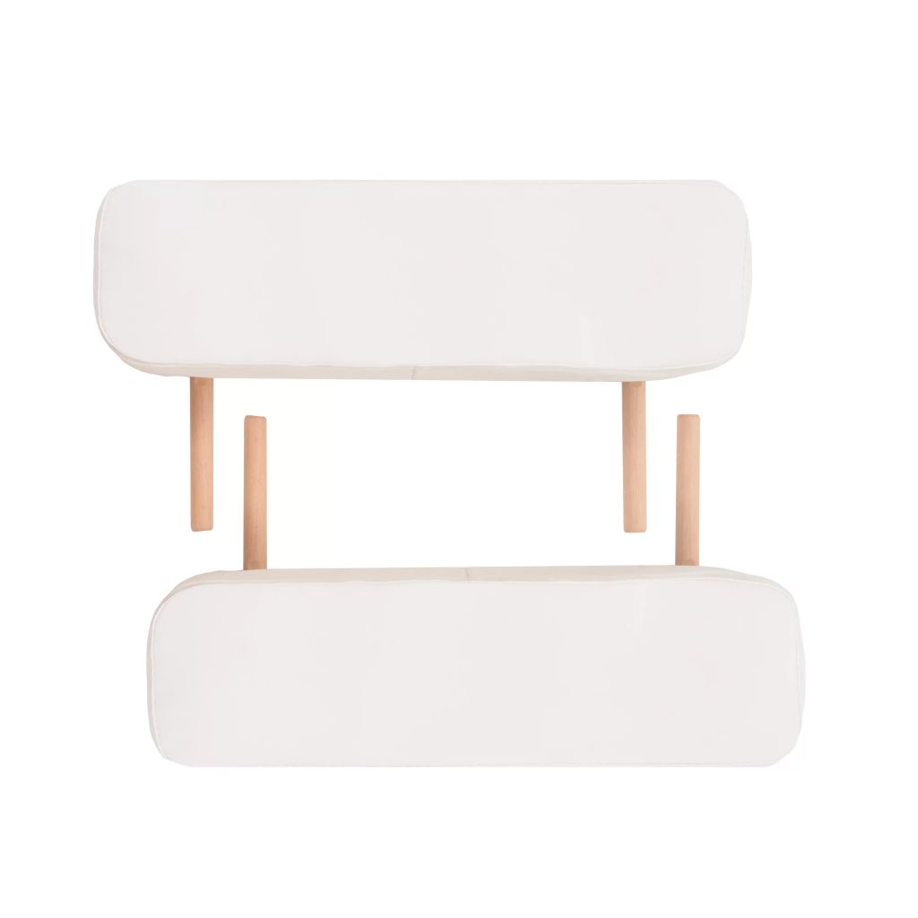 3-Zone Folding Massage Table and Stool Set 10 cm Thick White