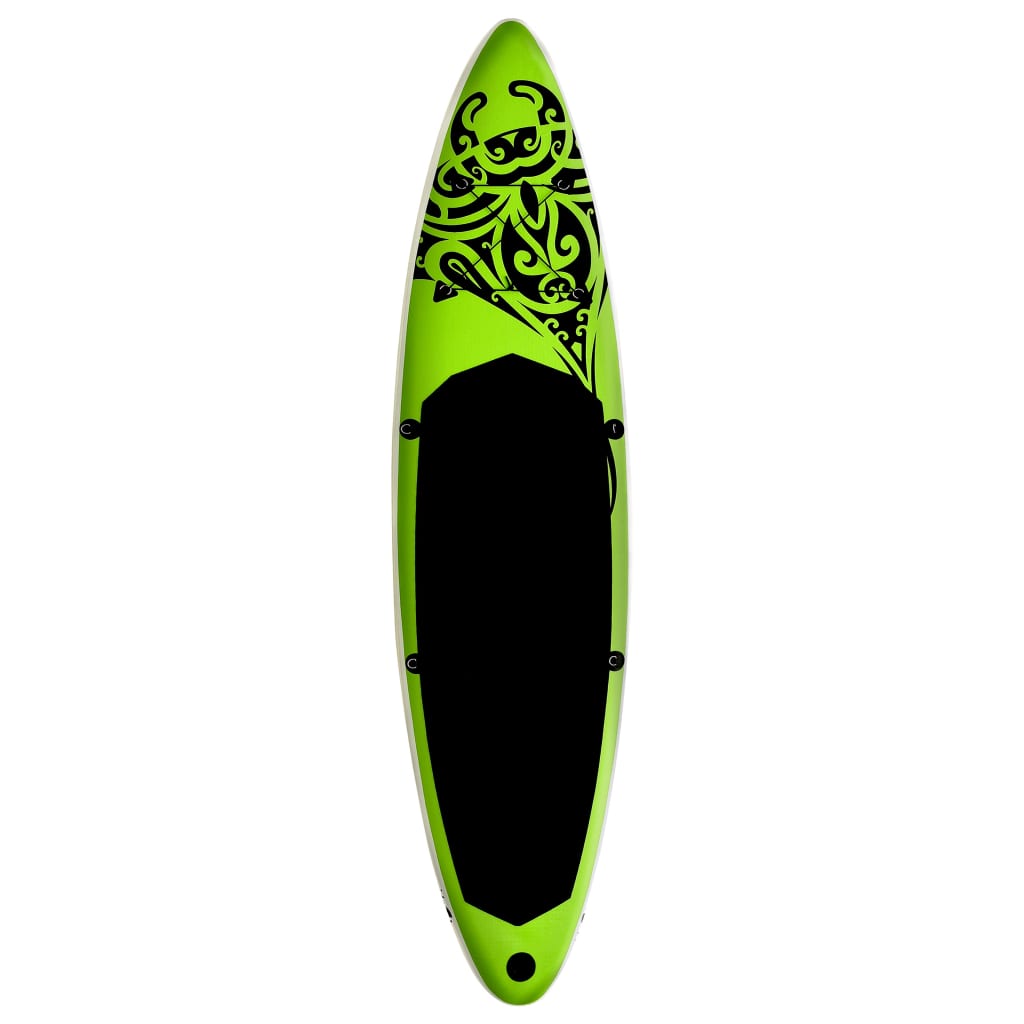 Aufblasbares Stand Up Paddle Board Set 305x76x15 cm Grün