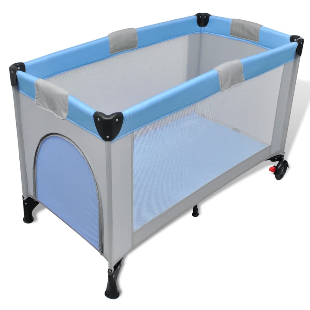 Berceau Lit pour Bébé Transportable et Pliable couleur Bleu