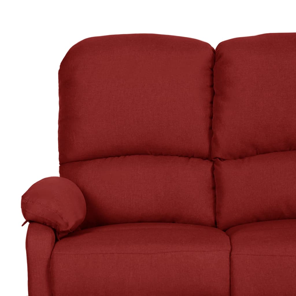 3-Sitzer-Sofa Verstellbar Weinrot Stoff
