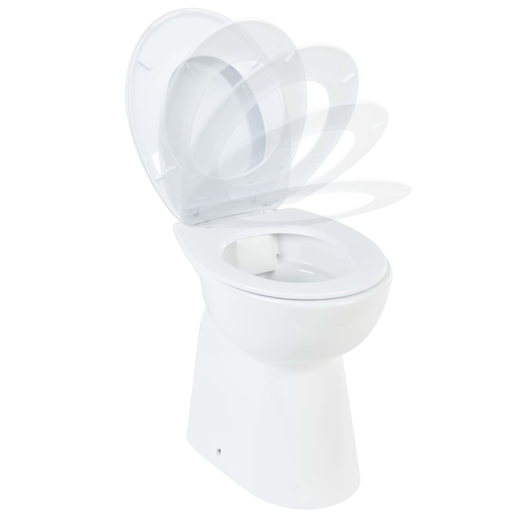 High Rimless Toilet Soft Close 7 cm Higher Ceramic White