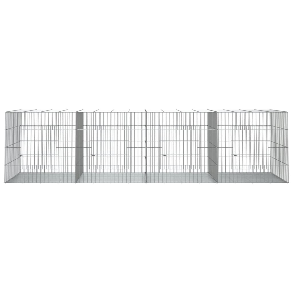4-Panel Rabbit Cage 217x79x54 cm Galvanised Iron