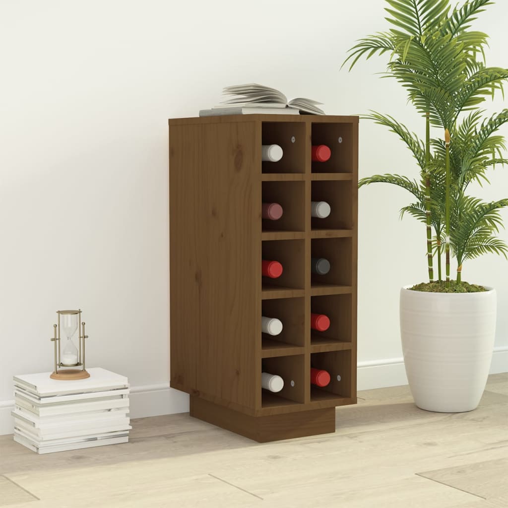 Wine Cabinet Honey Brown 23x34x61 cm Solid Wood Pine
