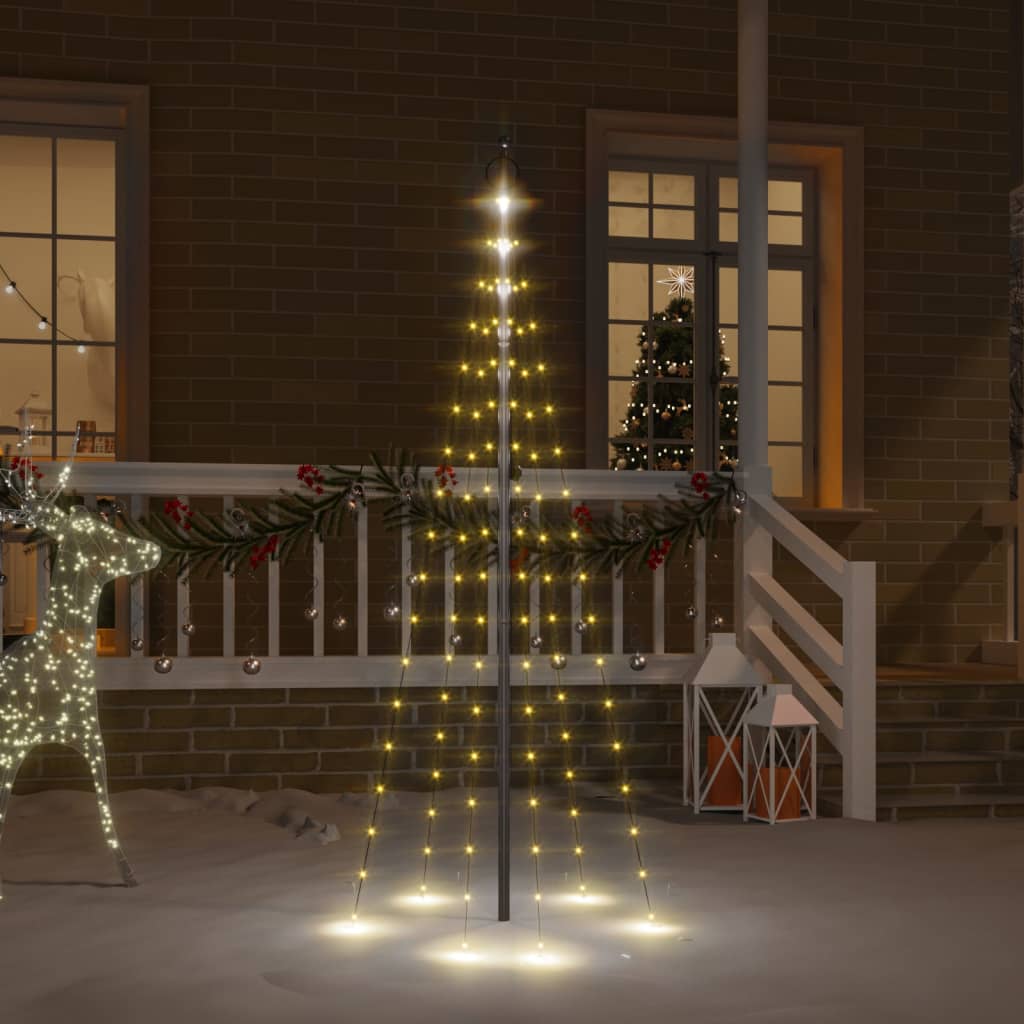 LED-Weihnachtsbaum für Fahnenmast Warmweiss 108 LEDs 180 cm