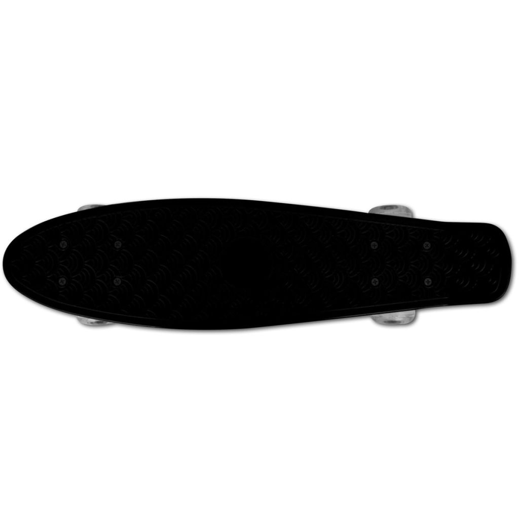 Retro Skateboard with LED Wheels Black