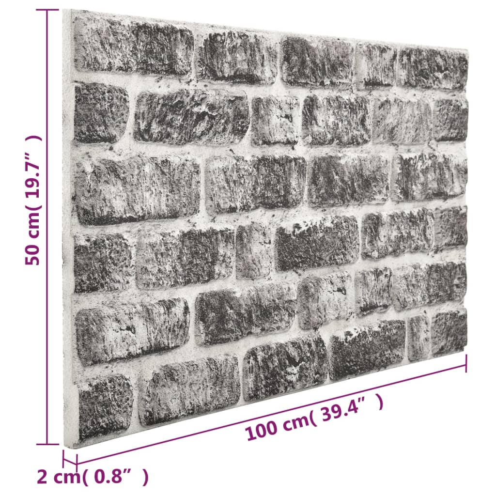 3D-Wandpaneele 10 Stk. Dunkelgrau Backstein-Optik EPS