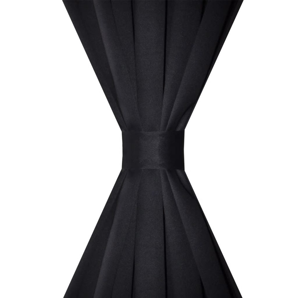 2 pcs Rideau Blackout Occultant Noir Tête à Fente 135 x 245 cm