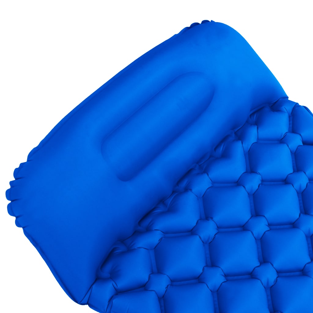 Aufblasbare Isomatte mit Kissen 58x190 cm Blau