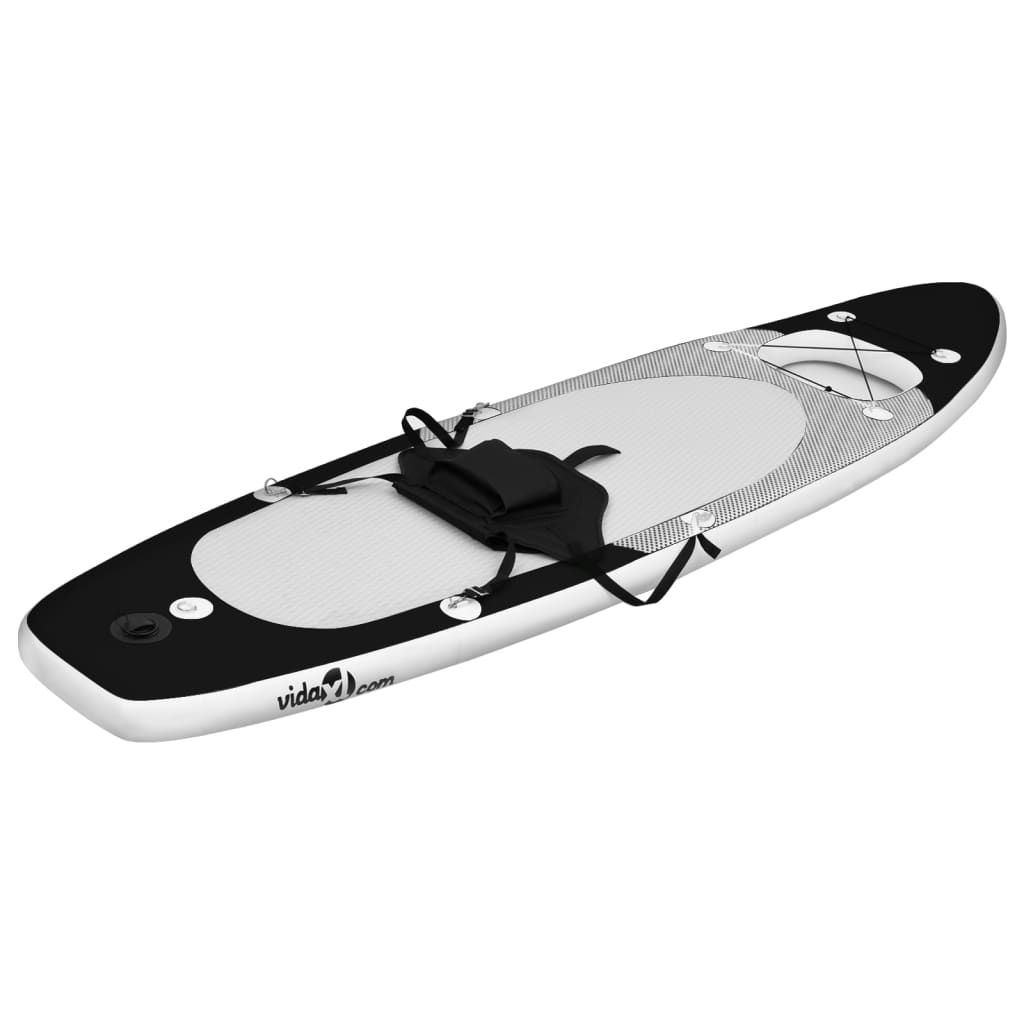 Inflatable Stand Up Paddle Board Set Black 300x76x10 cm