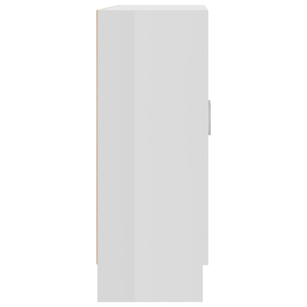 Armoire à vitrine Blanc brillant 82,5x30,5x80 cm Aggloméré