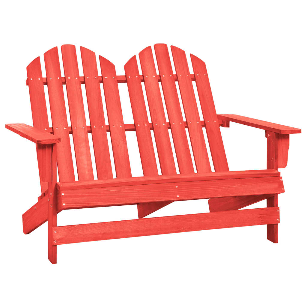 2-Sitzer Adirondack-Gartenbank Massivholz Tanne Rot