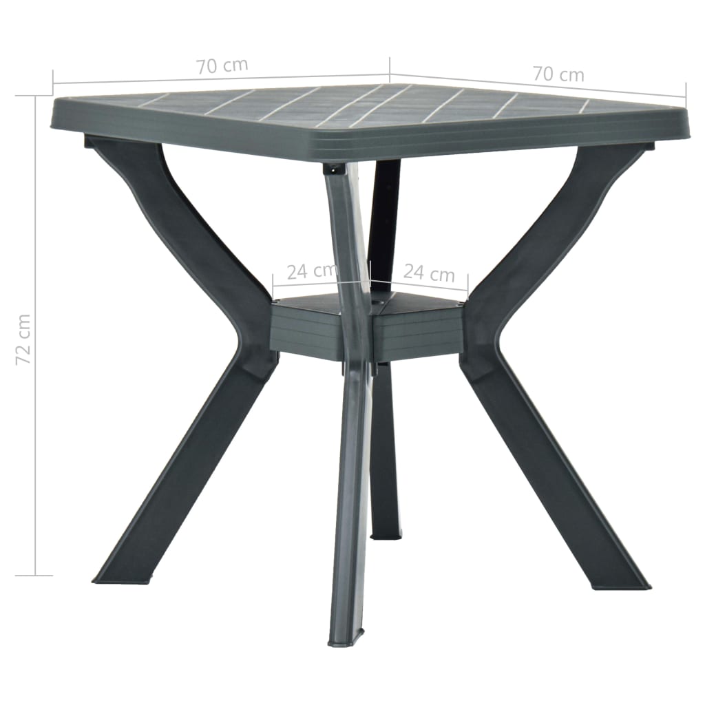 Bistro Table Green 70x70x72 cm Plastic