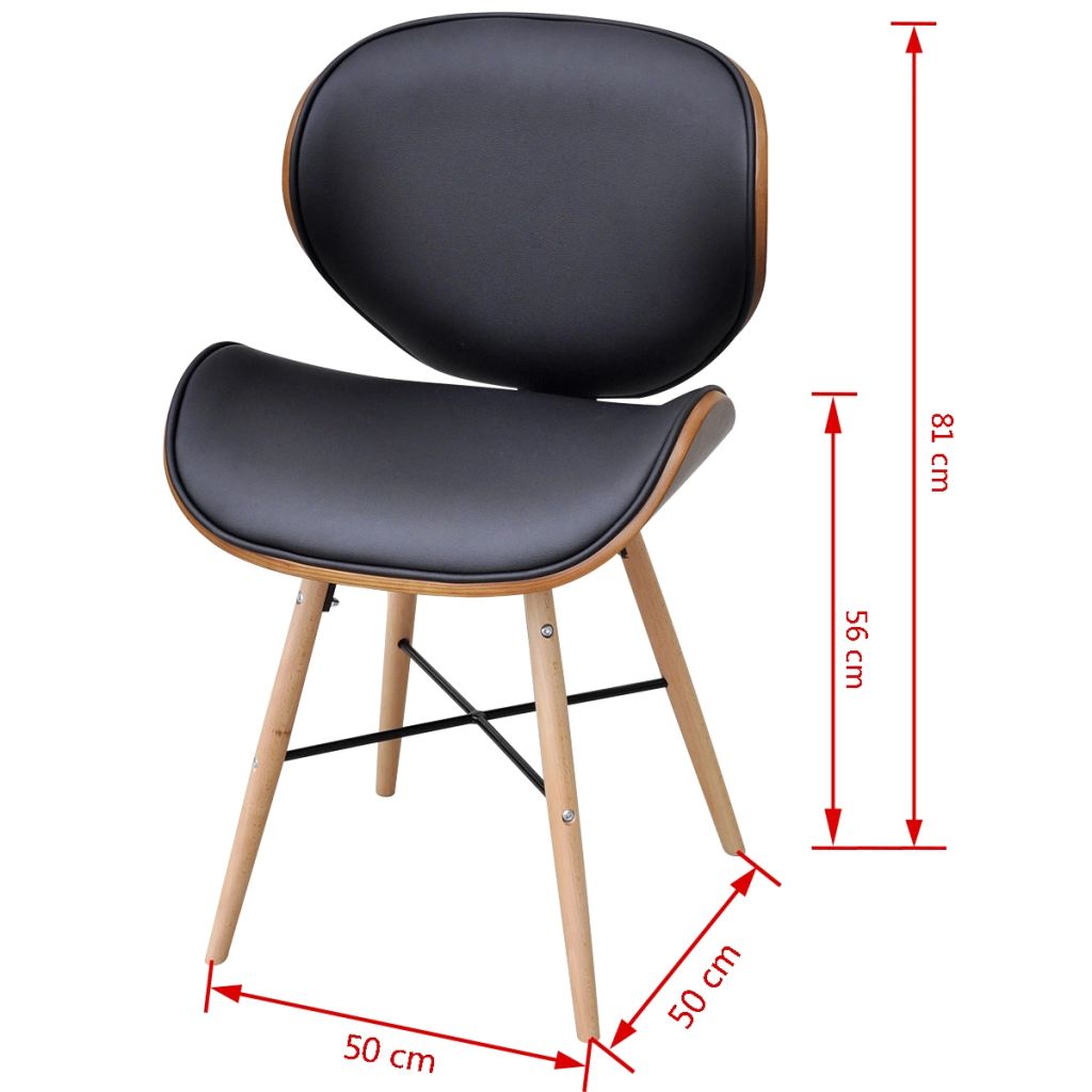 2 pcs Armless Dining Chair with Bentwood Frame
