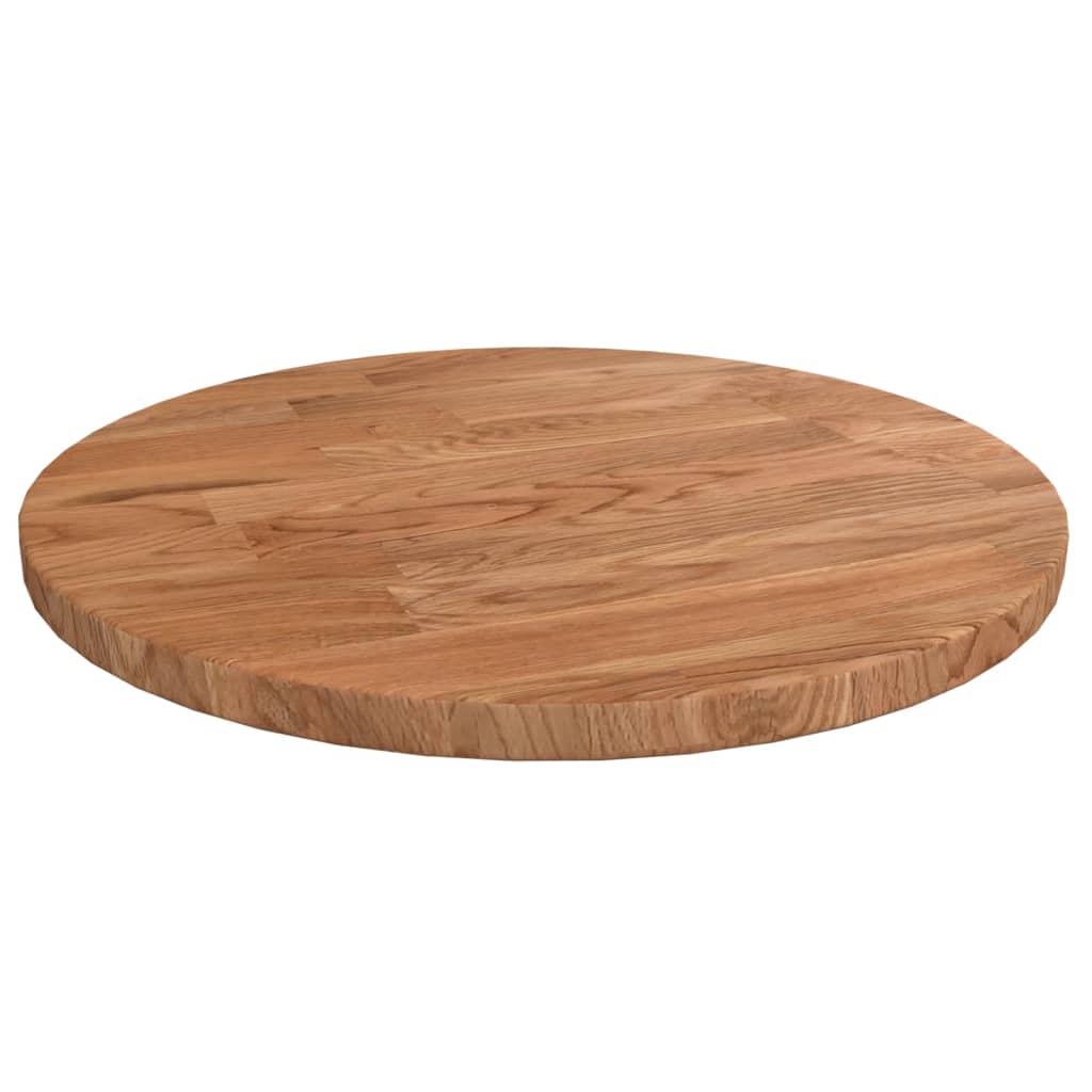 Runde Tischplatte Hellbraun Ø30x1,5 cm Behandeltes Eichenholz