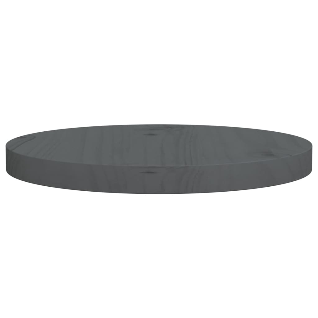 Table Top Grey Ø30x2.5 cm Solid Wood Pine