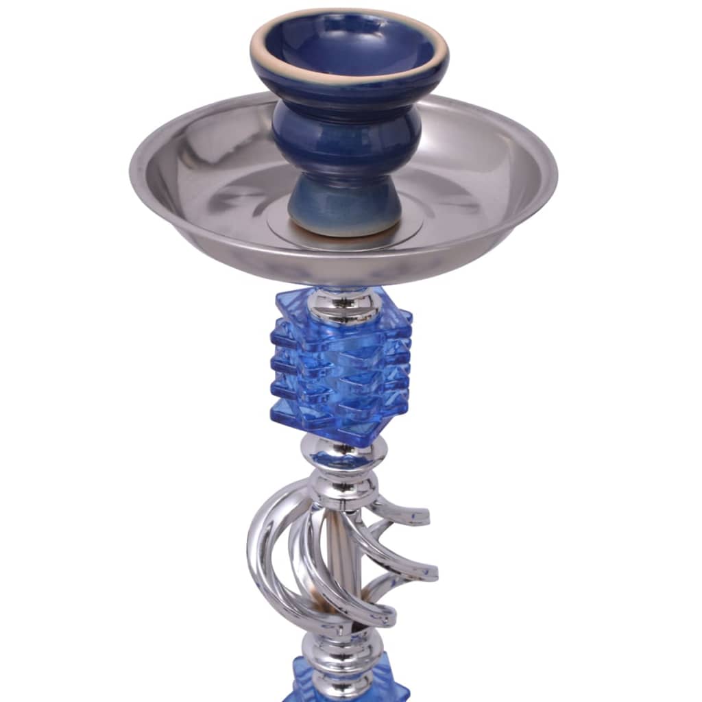 Pipe à eau / Narguilé / Shisha avec 2 tuyaux 55 cm Bleu