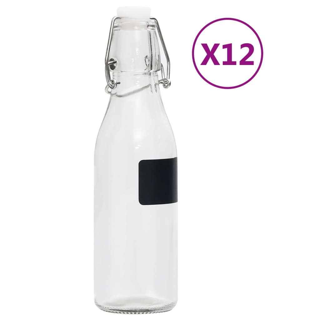 Glasflaschen mit Bügelverschluss 12 Stk. Rund 250 ml