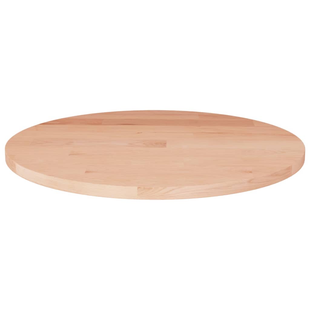 Runde Tischplatte Ø40x1,5 cm Unbehandeltes Massivholz Eiche