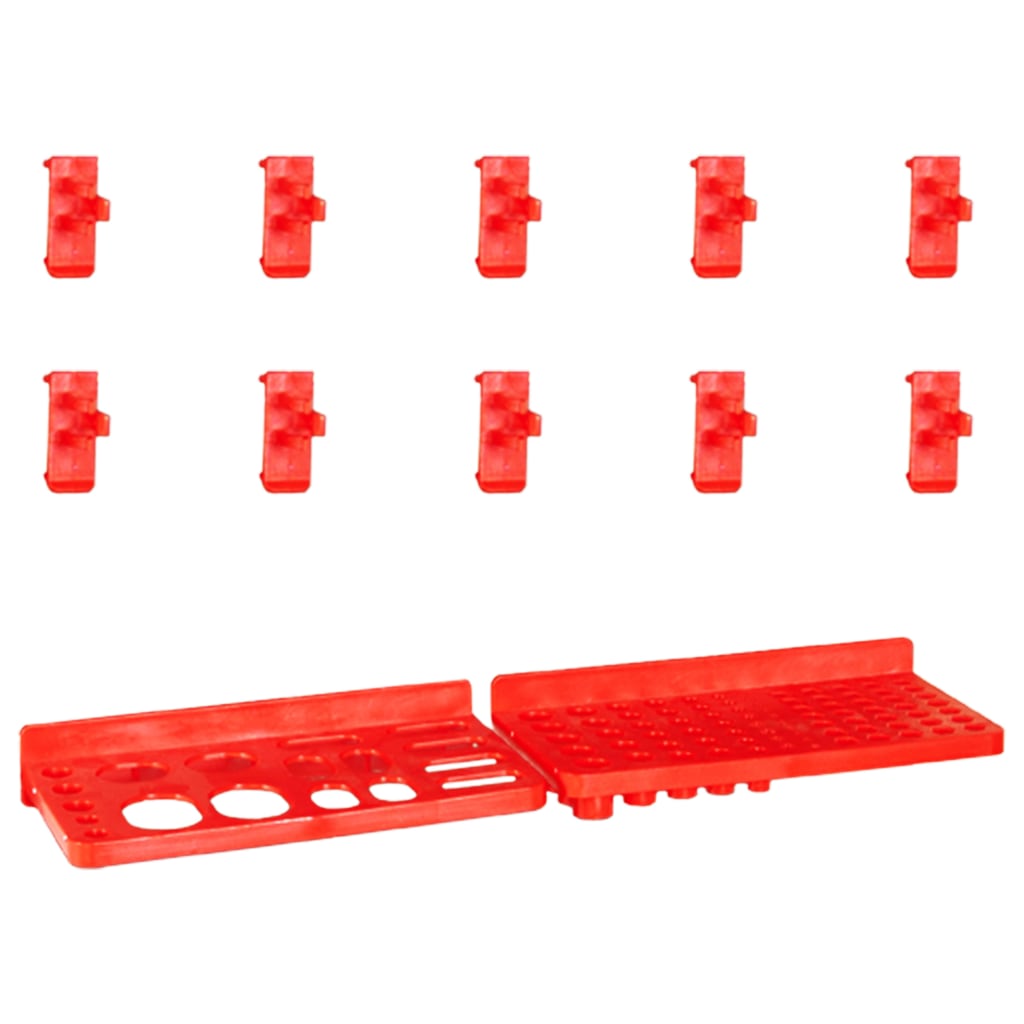 29 Piece Storage Bin Kit with Wall Panels Red and Black