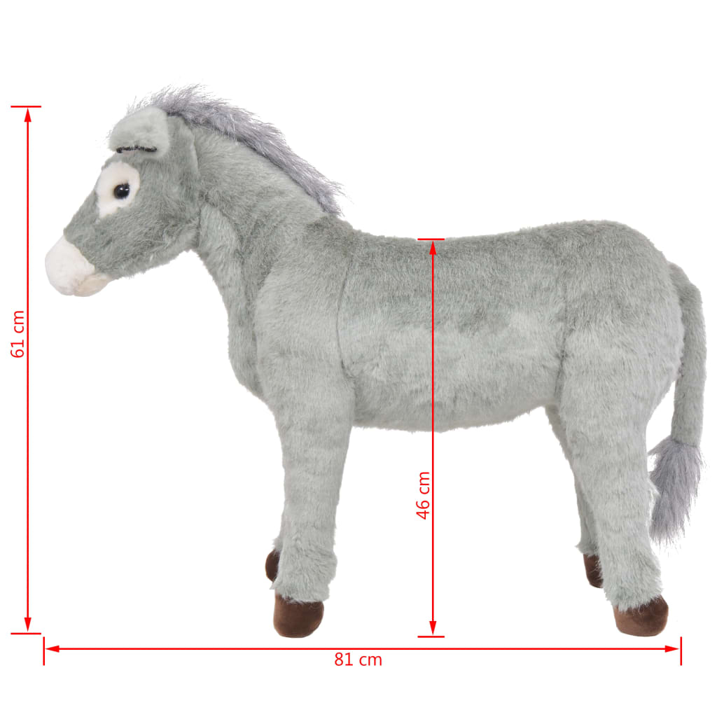 Standing Plush Toy Donkey Grey XXL