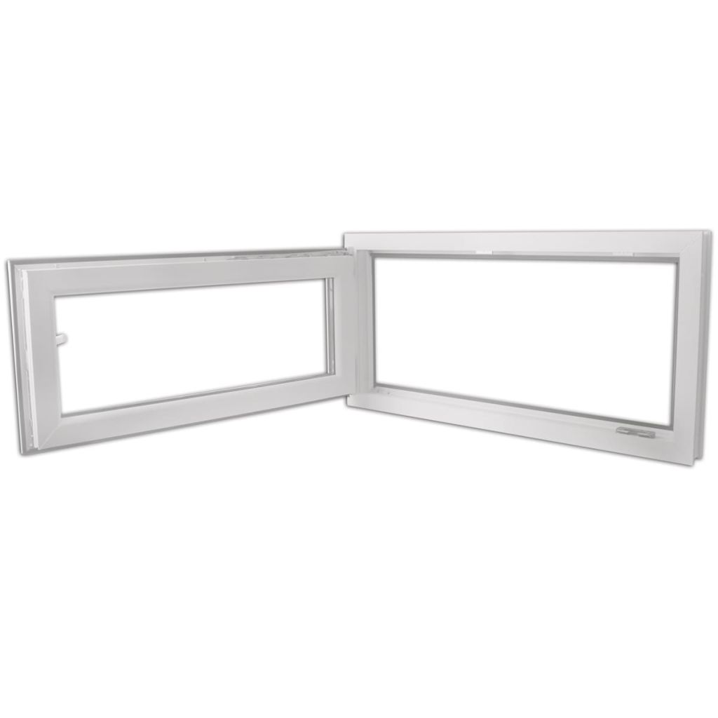 Fenêtre oscillo-battant PVC Double vitrage Poignée droite 1000x500mm