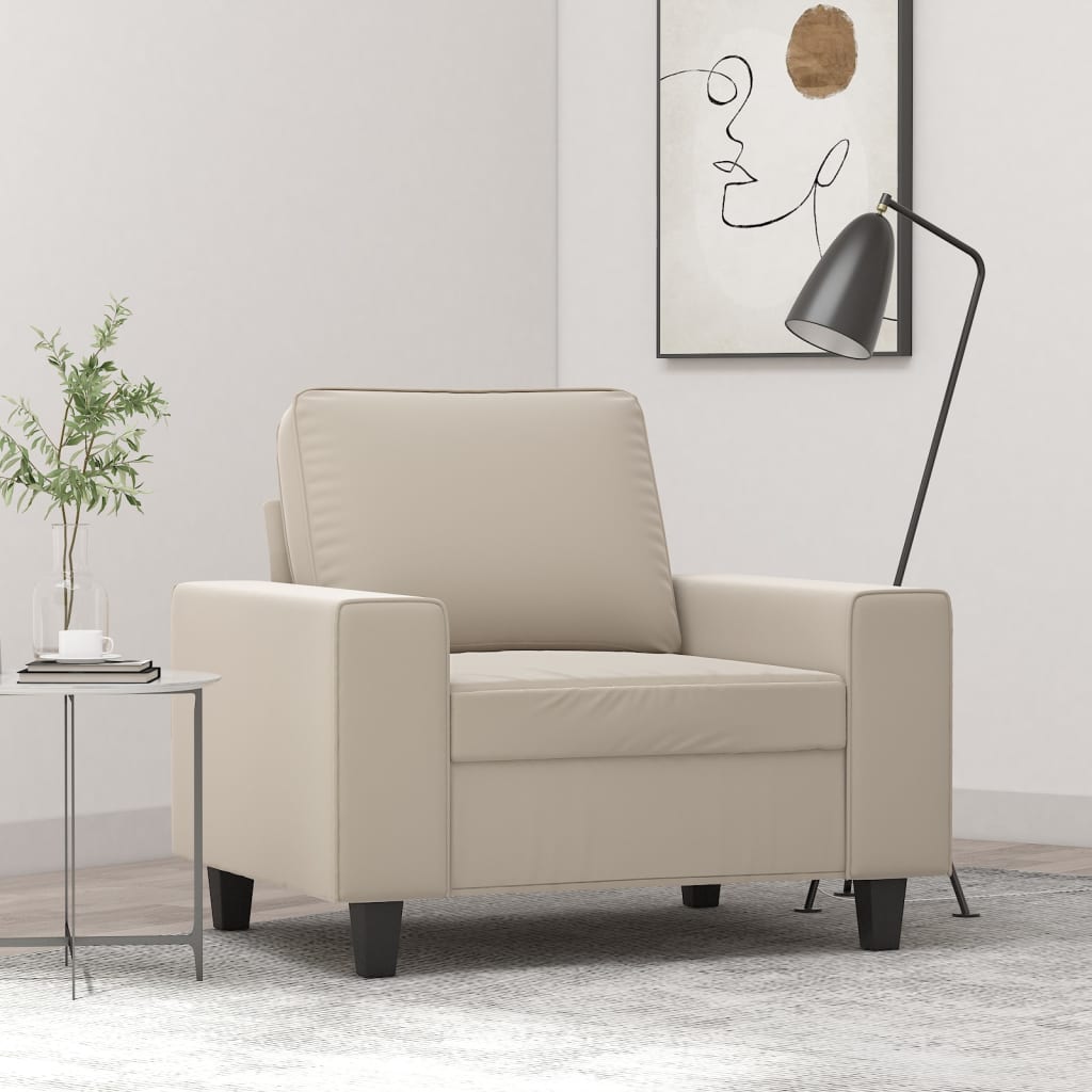 1-Sitzer-Sofa Beige 60 cm Mikrofasergewebe
