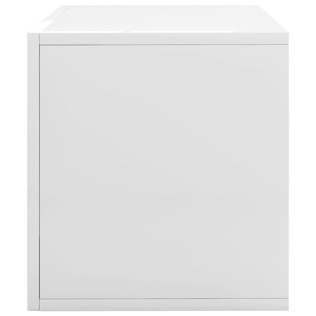 Boîte de rangement de vinyles Blanc brillant 71x34x36 cm