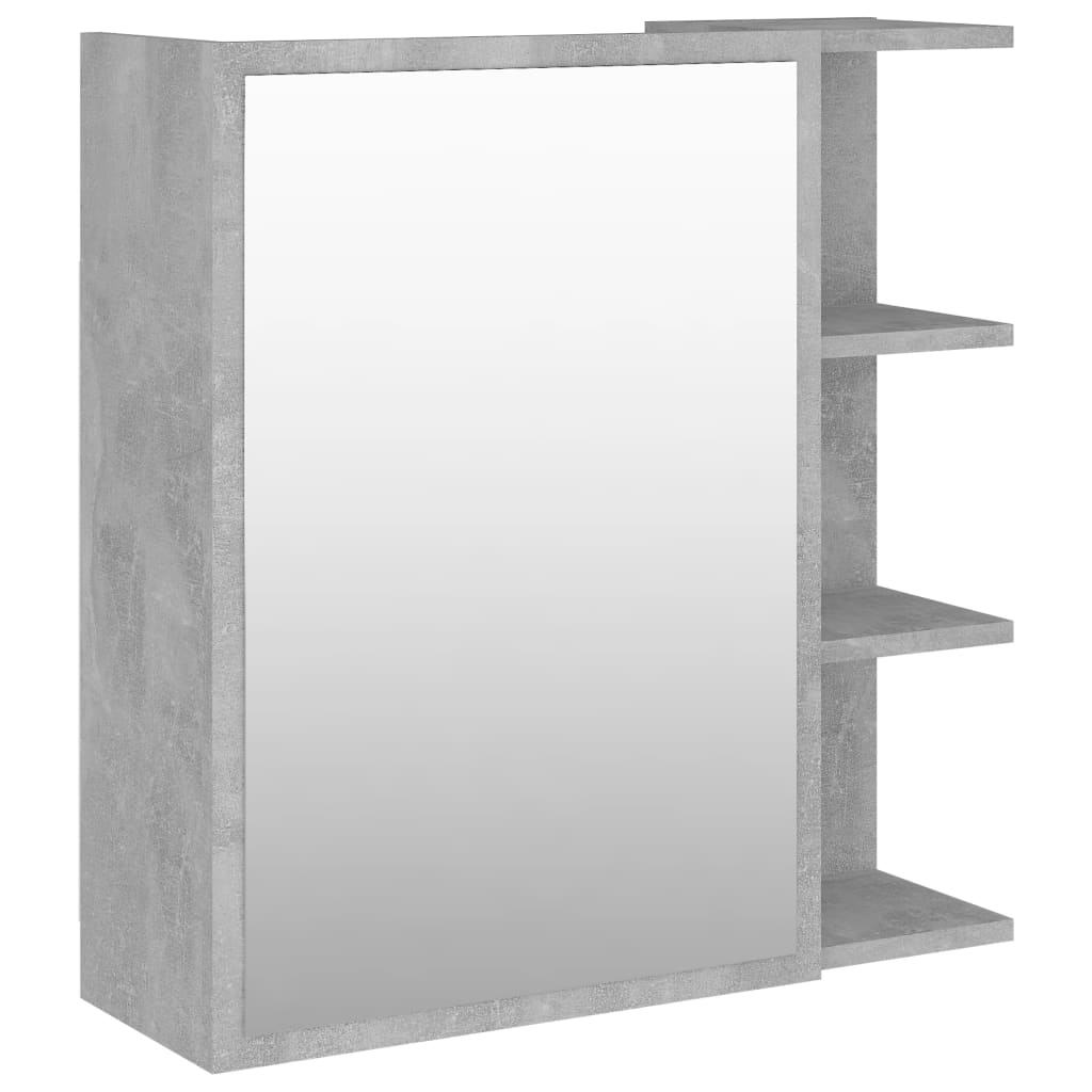Bathroom Mirror Cabinet Concrete Grey 62.5x20.5x64 cm Chipboard