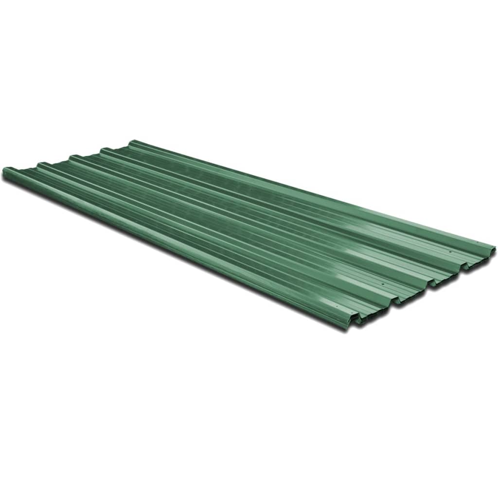 12 pcs Green Metal Roof Panel 129 x 45 cm