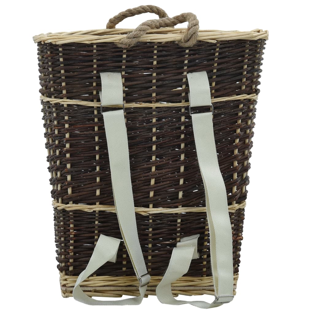 Firewood Backpack with Carrying Belts 44.5x37x50 cm Natural Willow