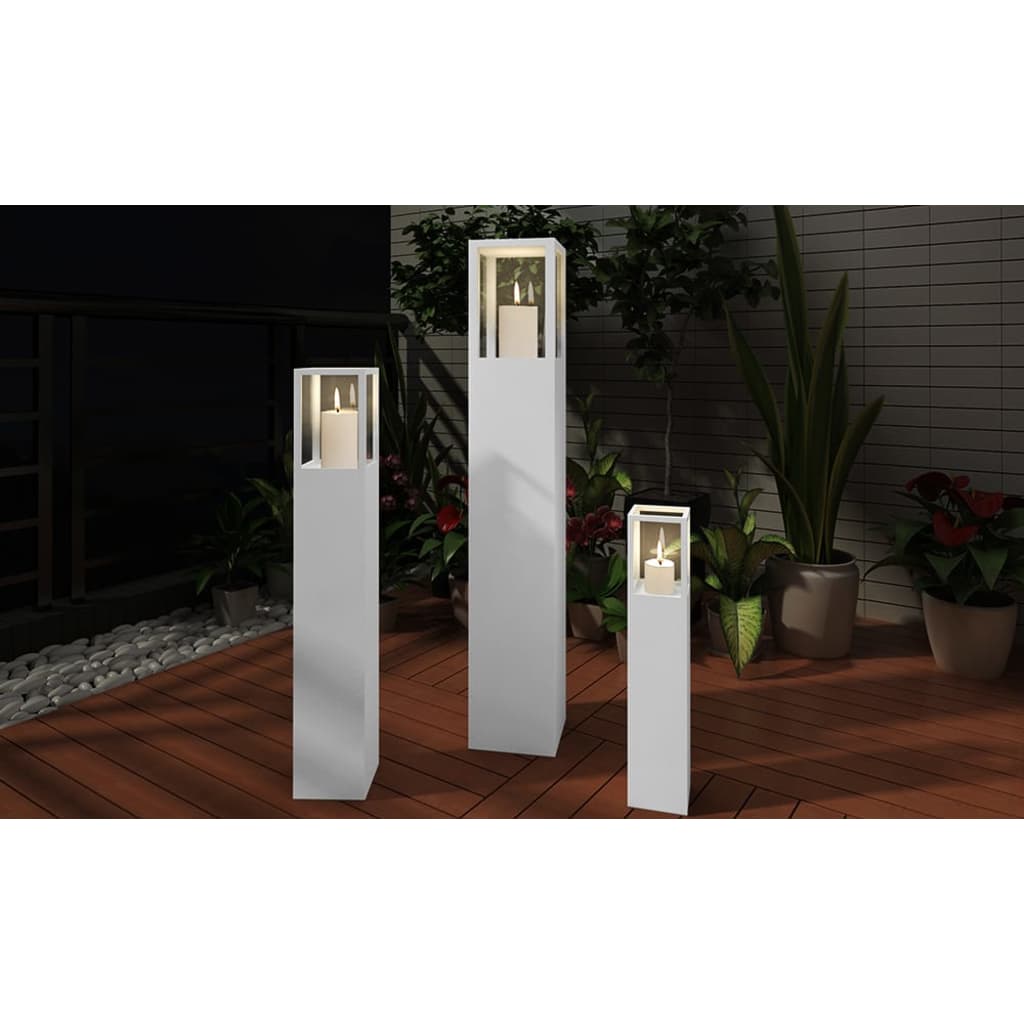Candle Stand White Wood