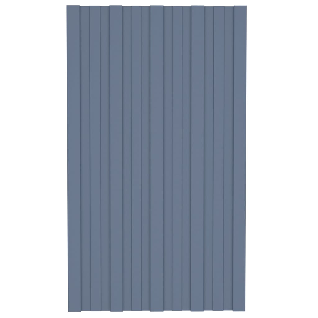 Roof Panels 12 pcs Galvanised Steel Grey 80x45 cm