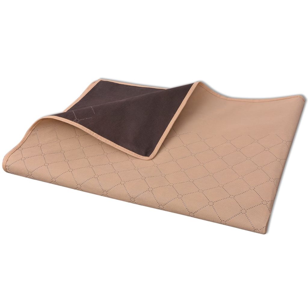 Picnic Blanket Beige and Brown 100x150 cm