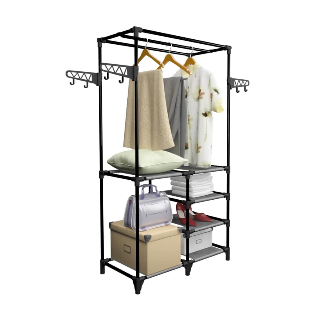 Clothes Rack Steel and Non-woven Fabric 87x44x158 cm Black