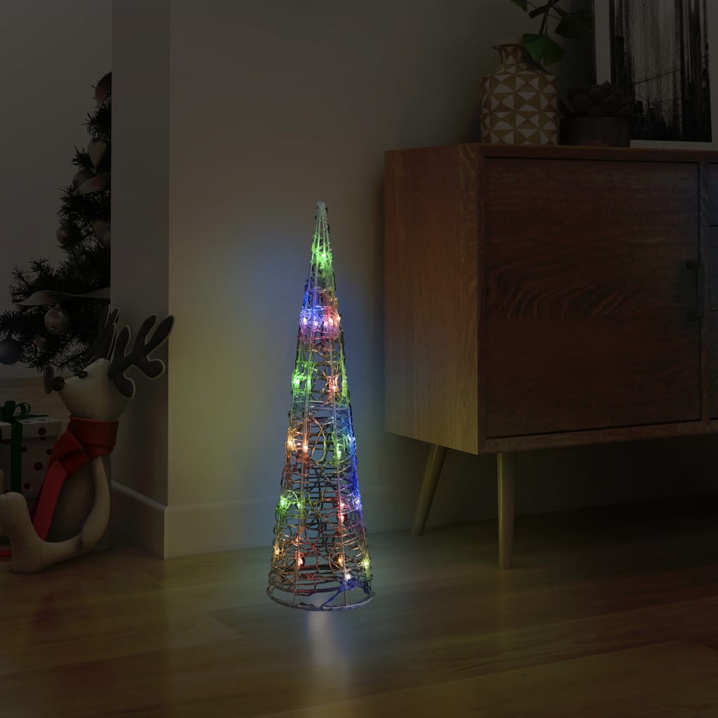 Acrylic Decorative Pyramid LED Light Cone Colourful 60 cm