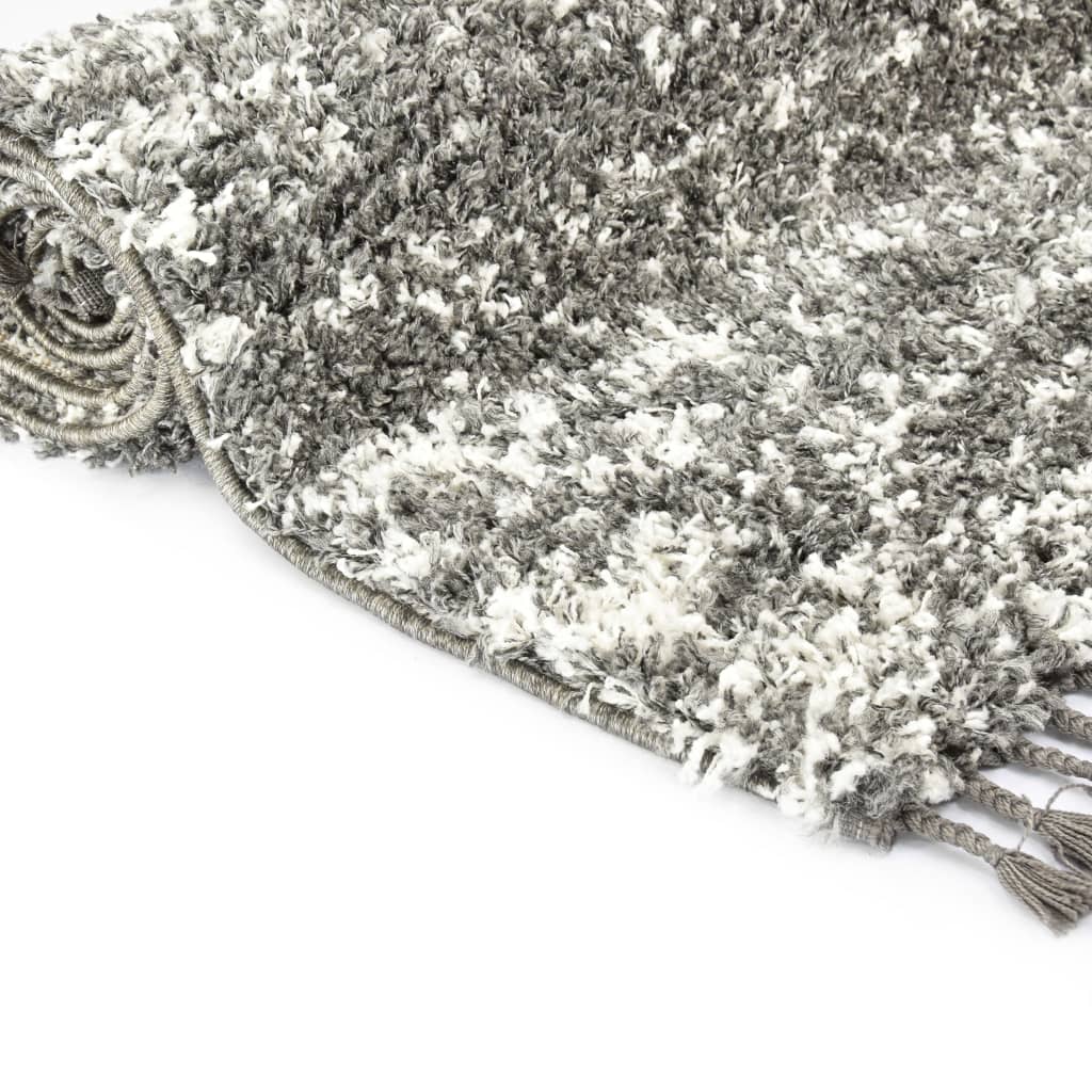 Berberteppich Hochflor PP Grau und Beige 140 × 200 cm