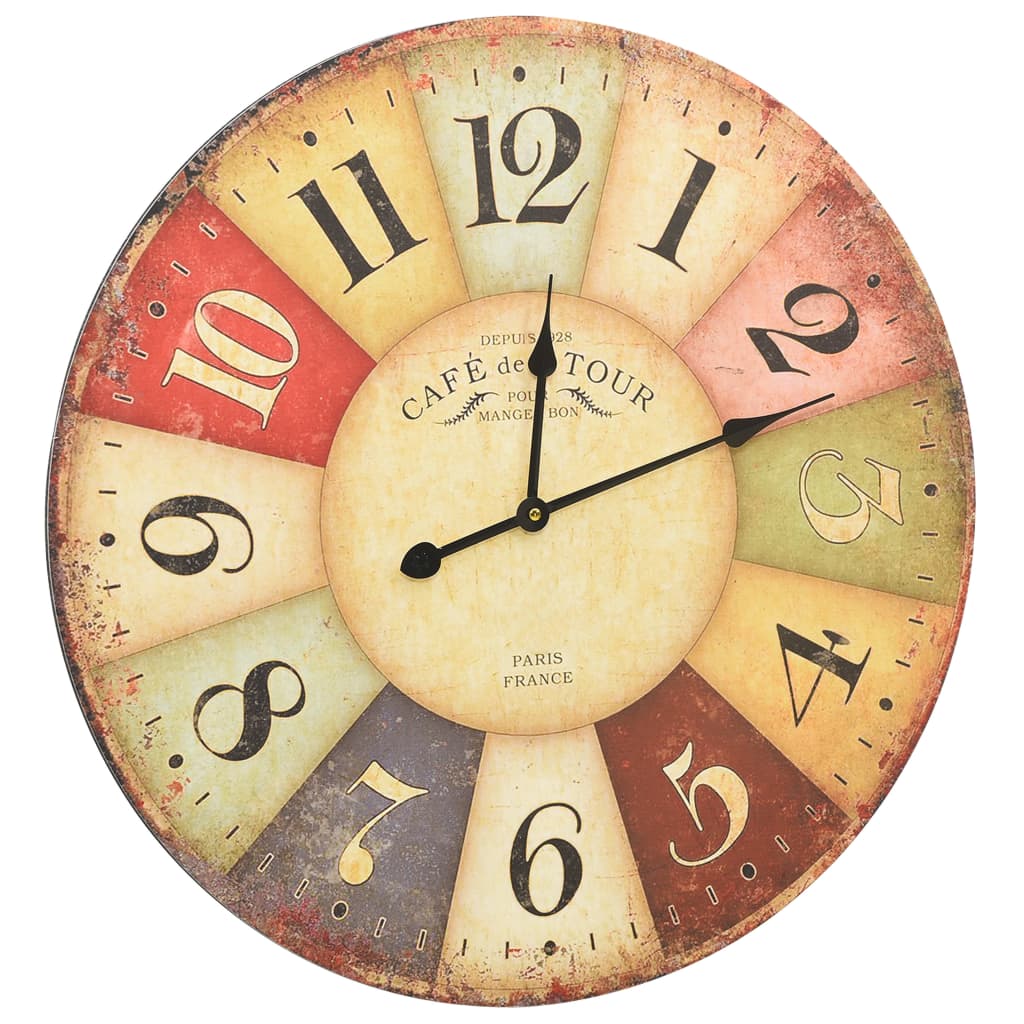 Vintage Wall Clock Colourful 60 cm
